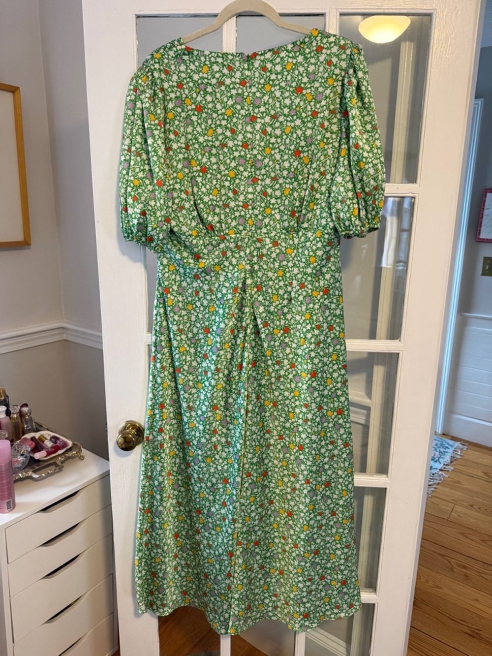 Alexia Admor Lorlei Green Floral V-Neck Midi Dress - Picture 6 of 7